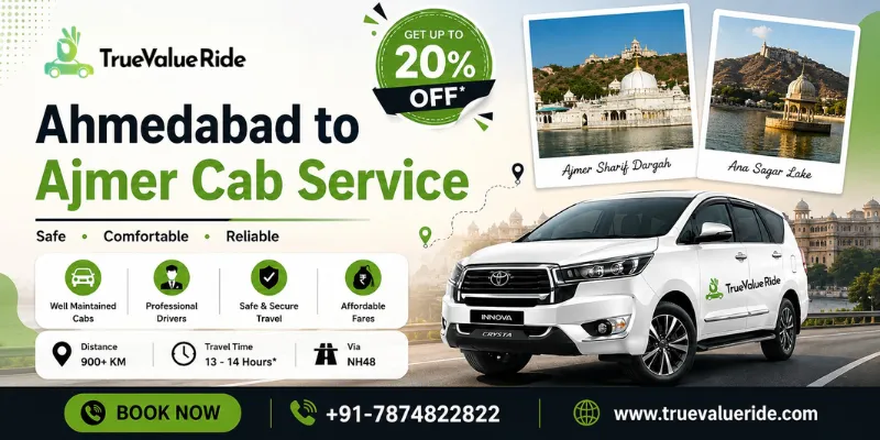 Ahmedabad To Ajmer Cab Service